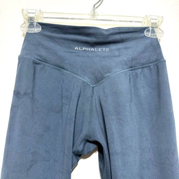 Alphalete Leggings 7/8 Length High Waist Blue Gray Tie Dye Workout sz Small - Picture 3 of 4